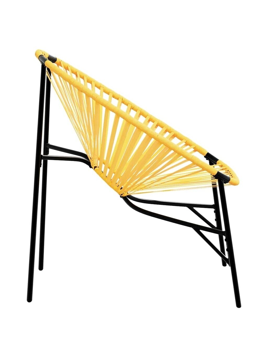 Garden Chair Set 3 pcs Black and Yellow Poly Rattan 5