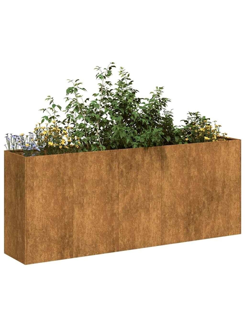 Sodo lovelis, rūdžių, 200x40x80cm, oro sąlygoms atsparus plienas 1