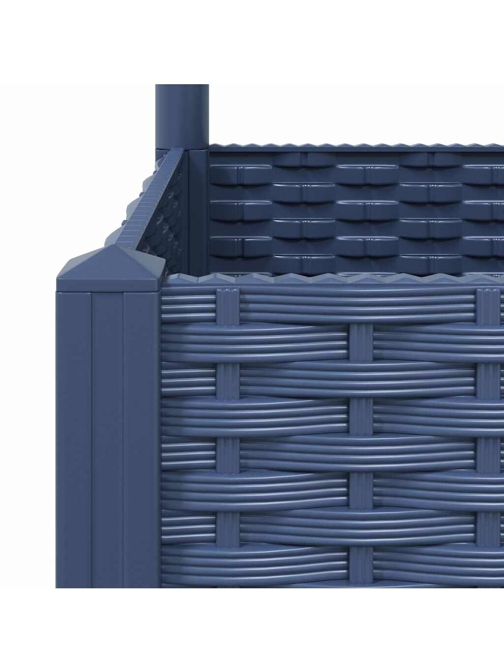 Garden planter with trellis, blue-grey, 120 × 40 × 121.5 cm, PP 5