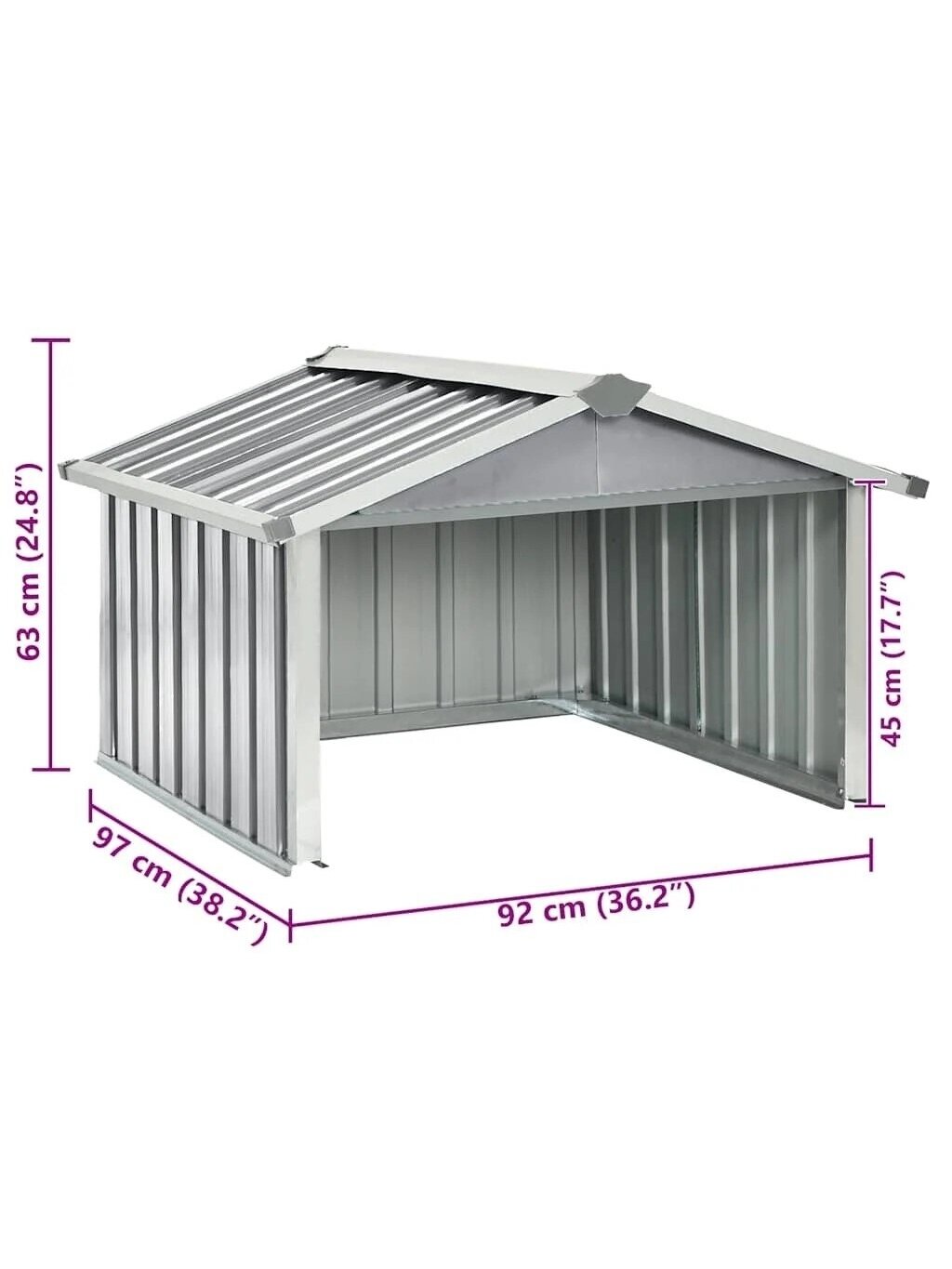 Garaż Do Robota-Kosiarki, Szary, 92x97x63 cm, Stal 8