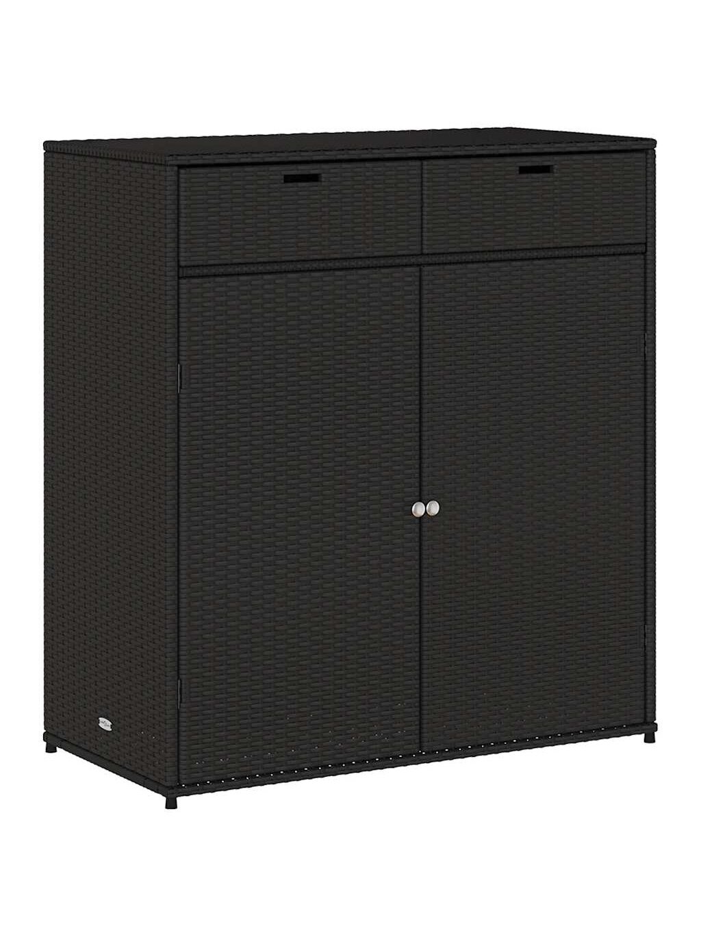 Sodo spintelė daiktams, juoda, 105x55x113cm, poliratanas 3