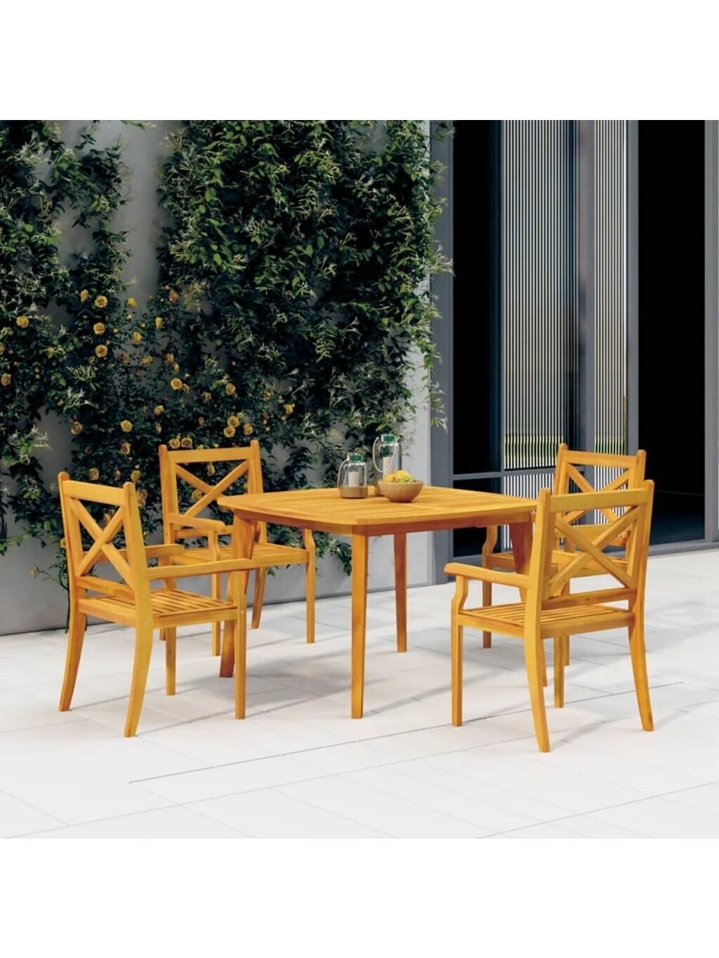 Garden table, 110×110×75 cm, solid acacia wood Garden table, 110×110×75 cm, solid acacia wood