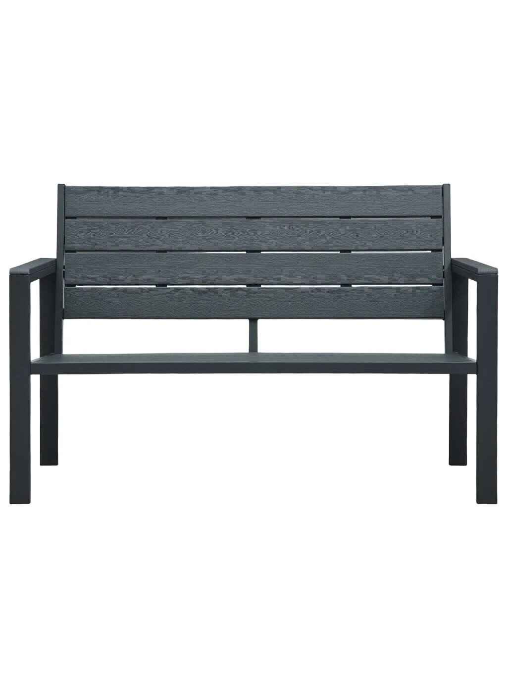 Garden bench, grey colour, 120 cm, HDPE, wood imitation. 2