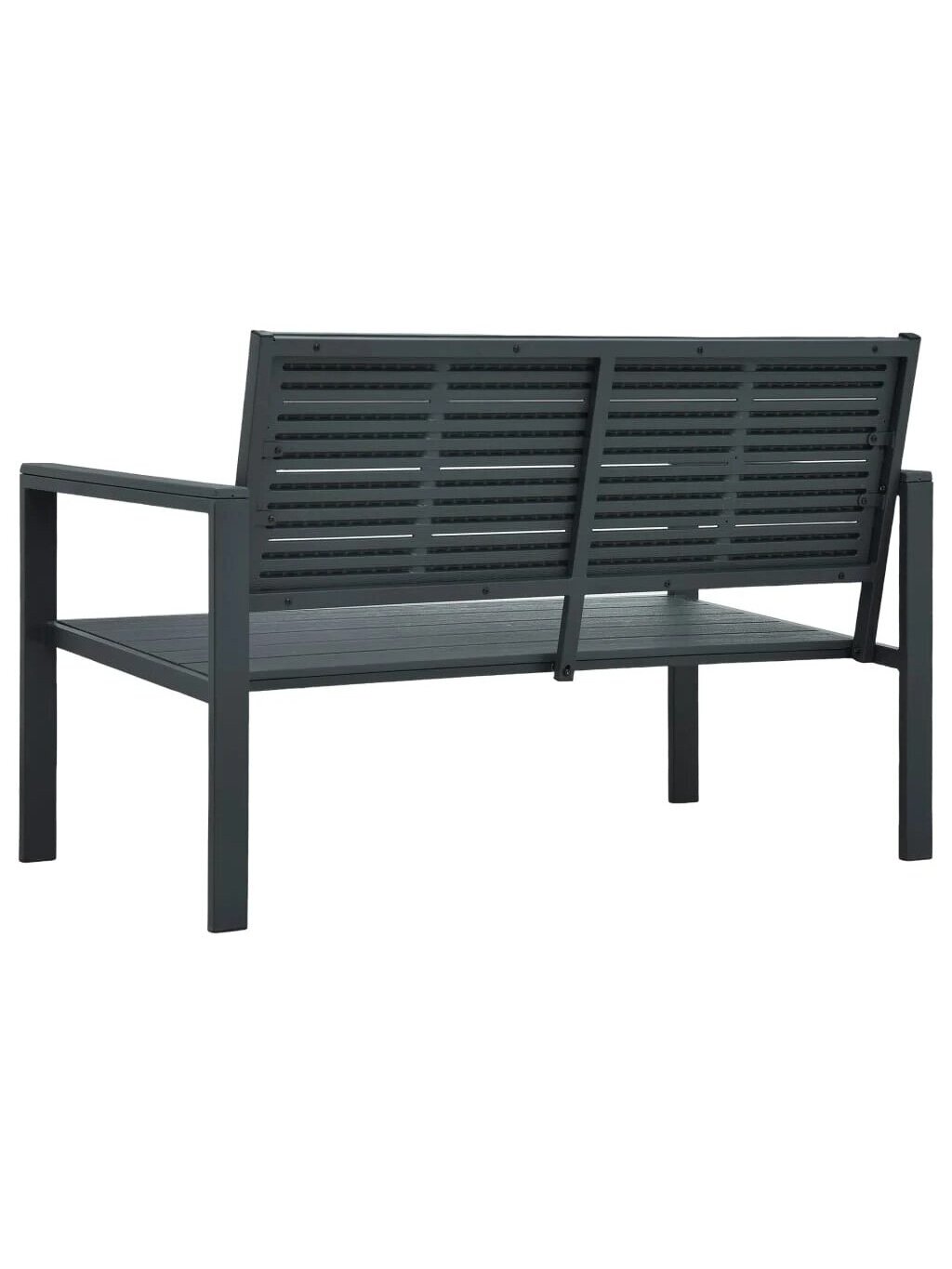 Garden bench, grey colour, 120 cm, HDPE, wood imitation. 3