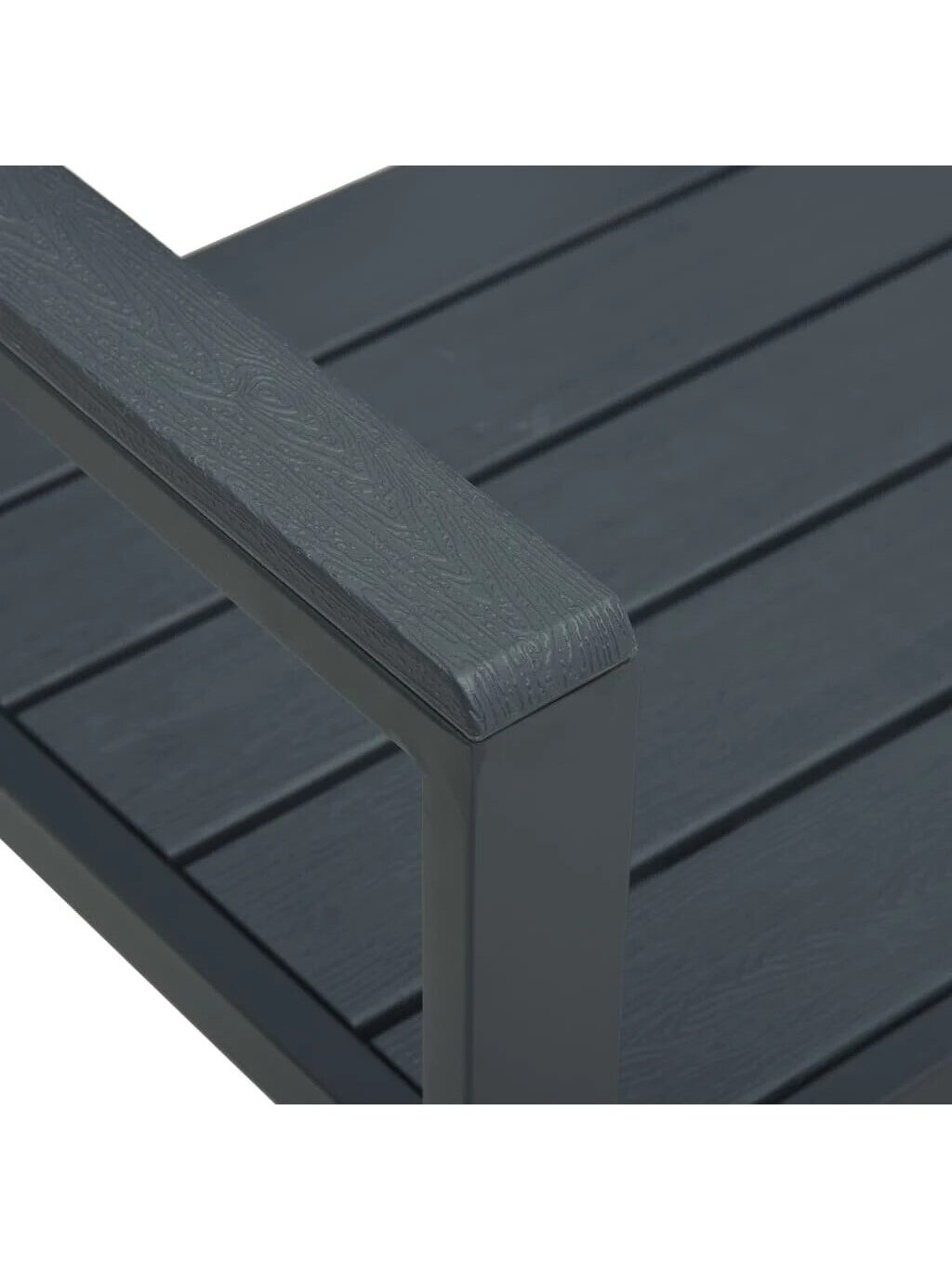 Garden bench, grey colour, 120 cm, HDPE, wood imitation. 4