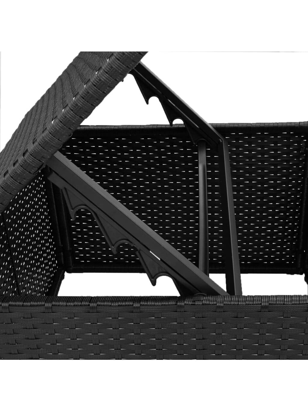 Aiatumba koos padjaga, must, 55 × 55 × 37 cm, polürattan 3