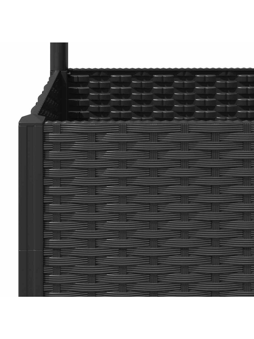 Sodo vazonas su grotelėmis, juodas, 120x40x136 cm, PP 7
