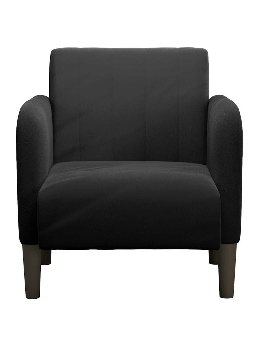 Sofa-fotelis su porankiais, juodas, 54 cm, aksomas 2
