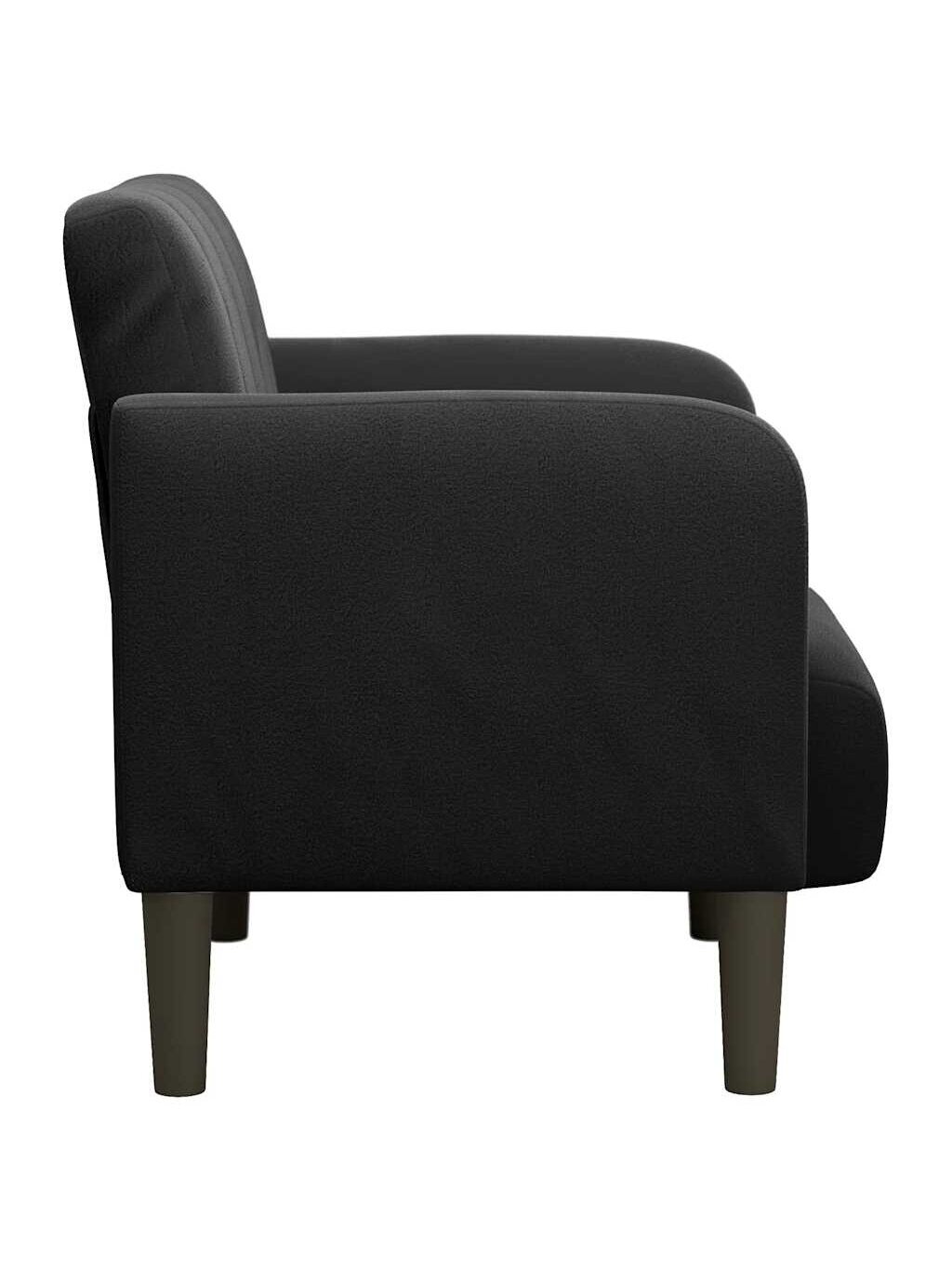 Sofa-fotelis su porankiais, juodas, 54 cm, aksomas 3