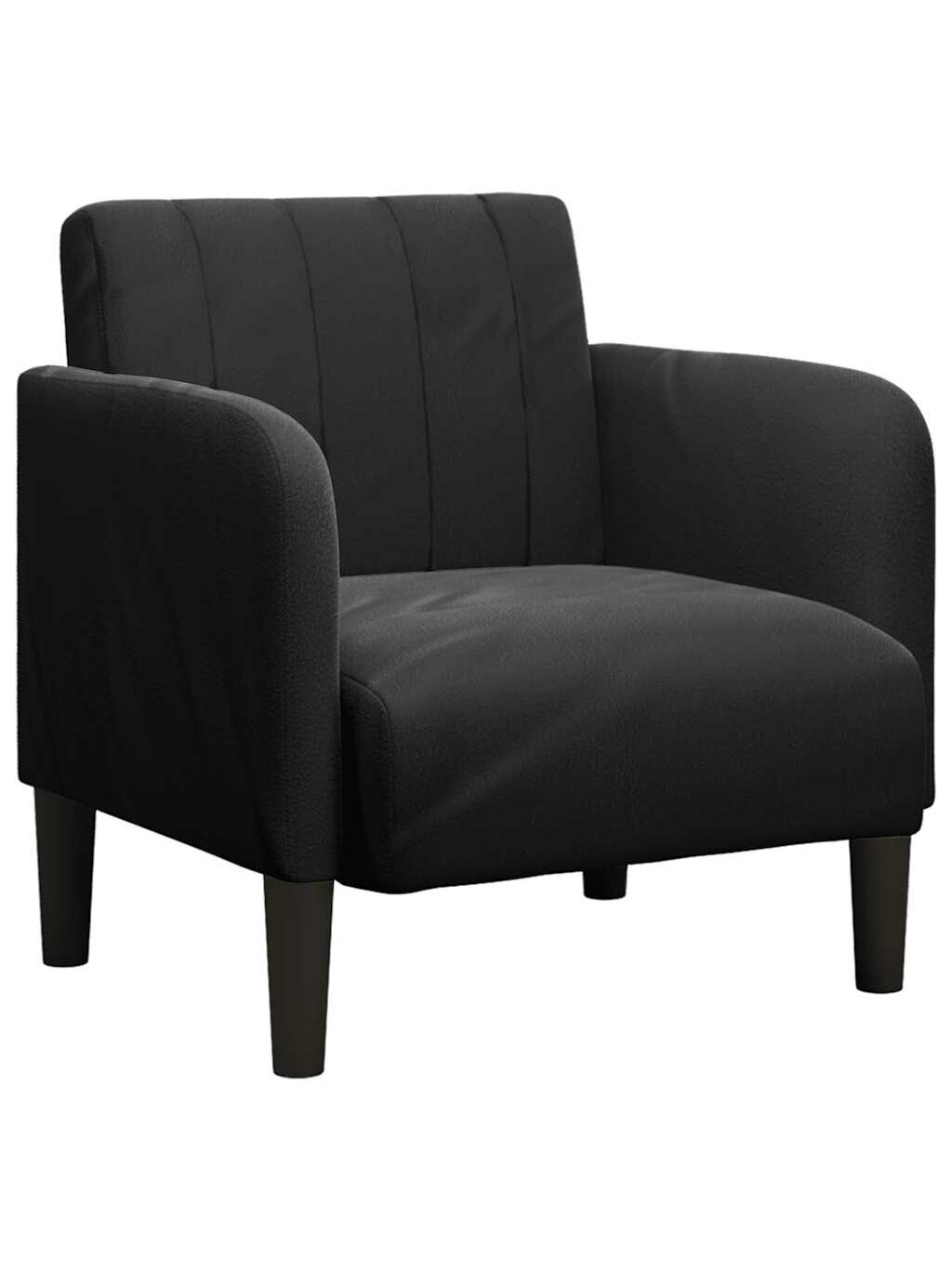 Sofa-fotelis su porankiais, juodas, 54 cm, aksomas 1