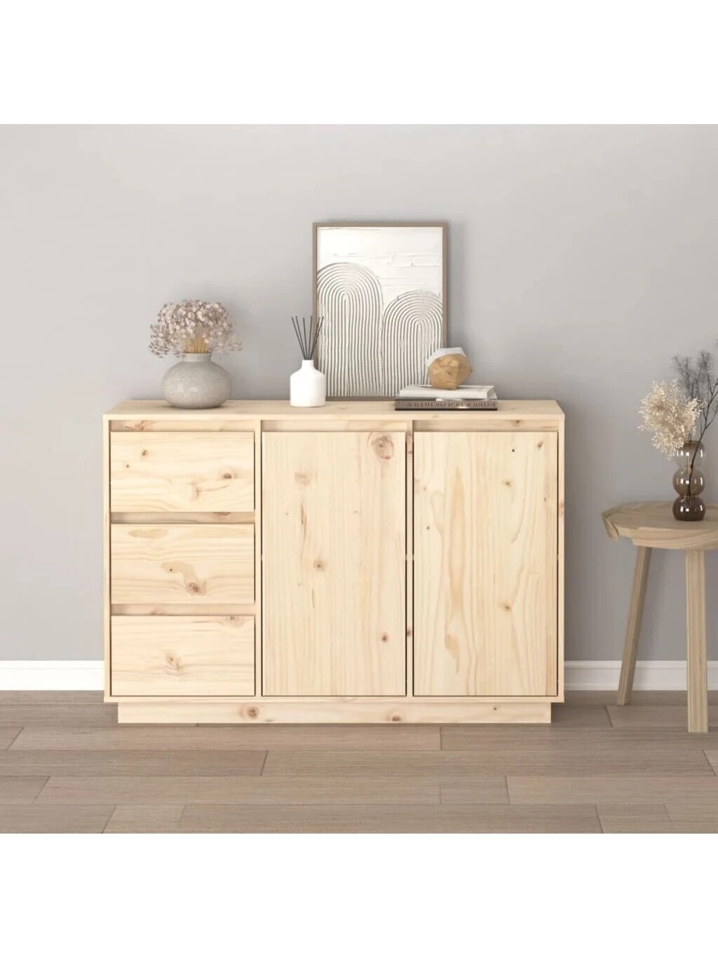 Side cabinet, 111x34x75 cm, solid pine wood 1