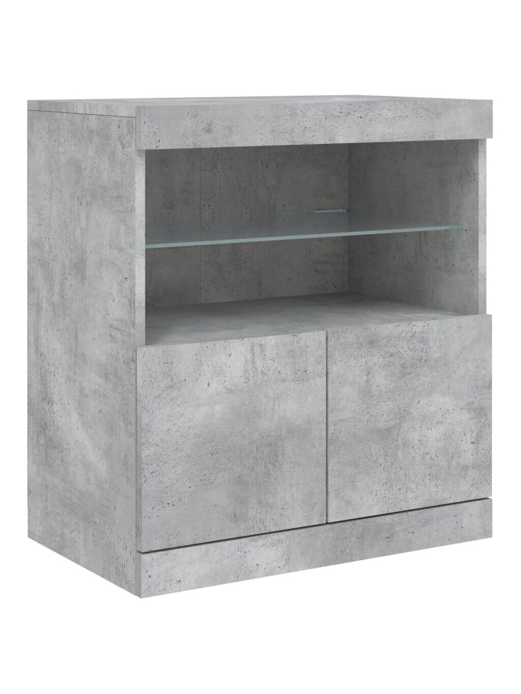 Šoninė spintelė su LED lemputėmis, betono pilka, 60x37x67cm 3