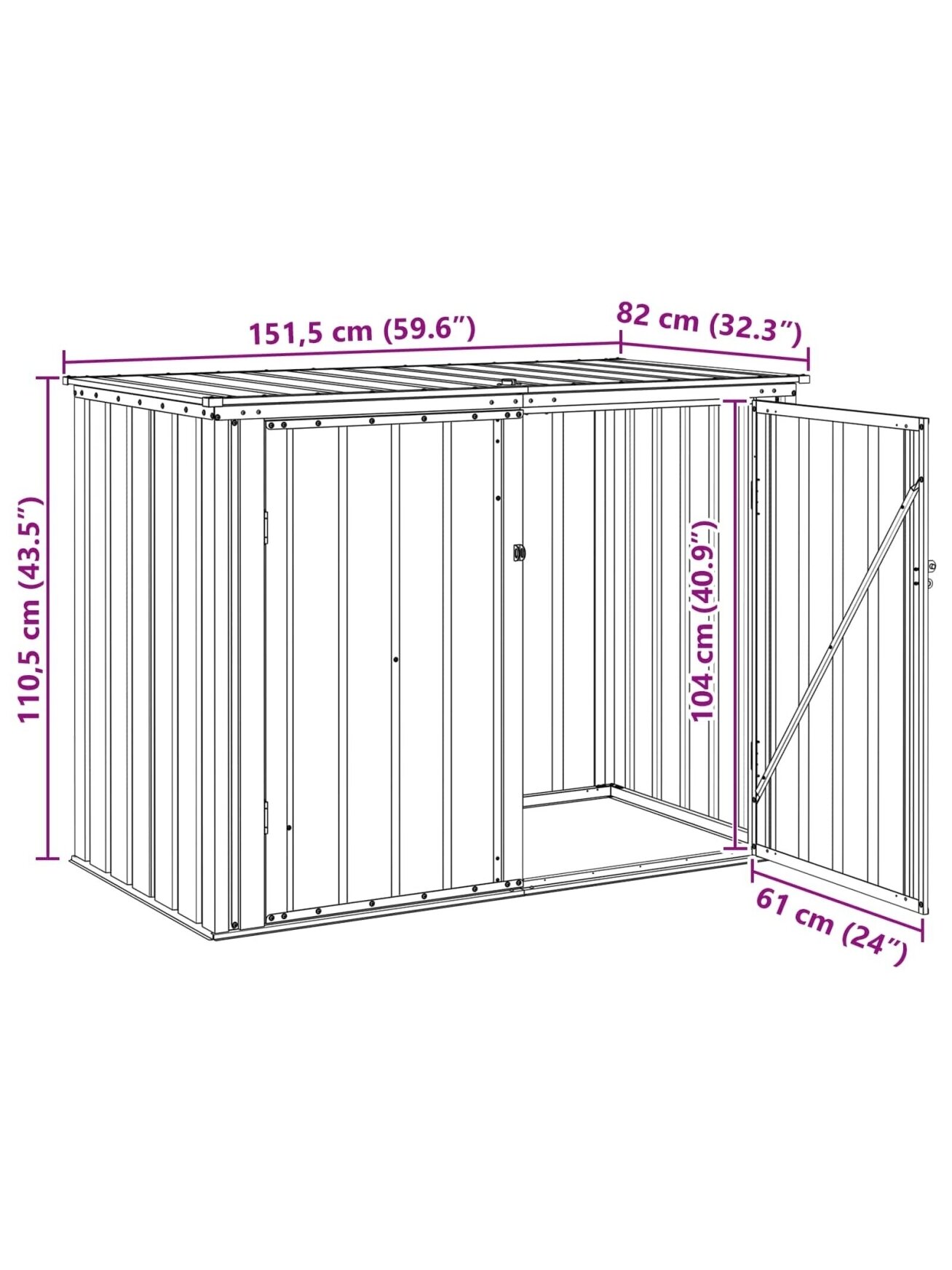 Sodo saugojimo dėžė Ruda 151,5 x 82 x 110,5 cm Plienas 13
