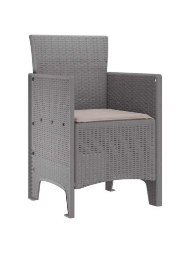 Garden chairs, 3 pcs, light grey, polypropylene