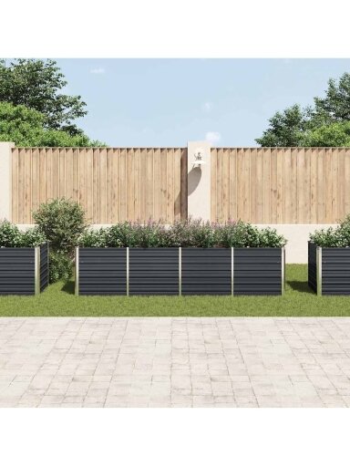 Sodo lovelis, antracito, 320x80x77cm, plienas, aukštas Sodo lovelis, antracito, 320x80x77cm, plienas, aukštas