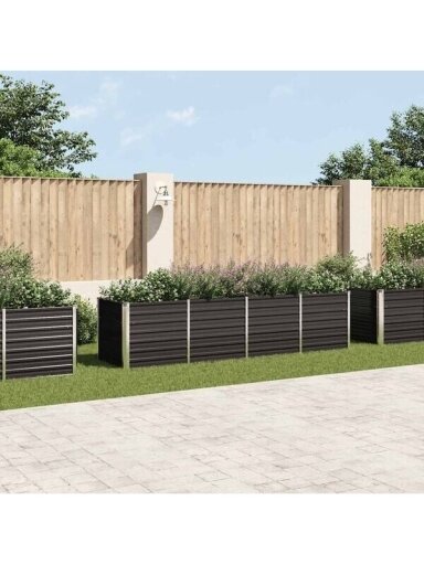 Sodo lovelis, antracito, 320x80x77cm, plienas, aukštas Sodo lovelis, antracito, 320x80x77cm, plienas, aukštas