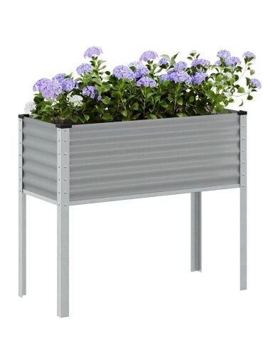 Sodo lovelis, pilkos spalvos, 100x45x90 cm, plienas