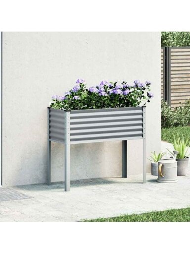 Sodo lovelis, pilkos spalvos, 100x45x90 cm, plienas
