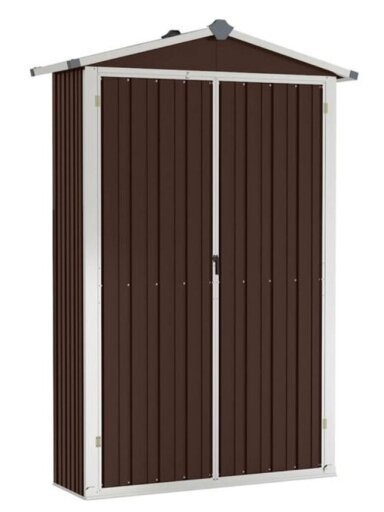 Garden Shed, Brown, 116 × 45 × 175 cm, Galvanized Steel