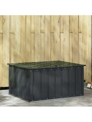 Garden storage box, black, 101 x 82 x 50 cm, steel
