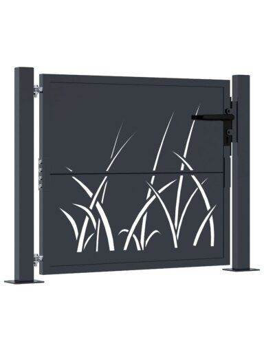 Garden gate, anthracite, 105x105 cm, steel, grass design