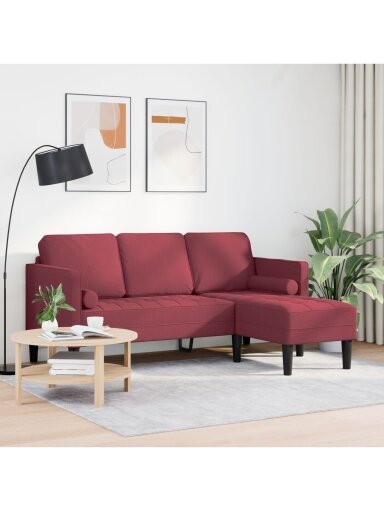 Diivanikomplekt, veinipunane, 173 x 131 x 67 cm, kangas