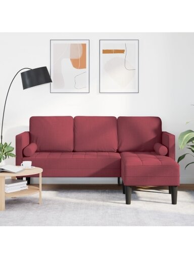 Diivanikomplekt, veinipunane, 173 x 131 x 67 cm, kangas