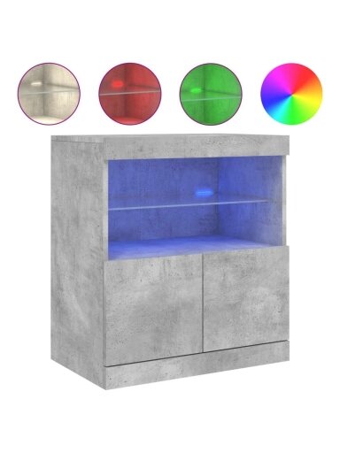 Šoninė spintelė su LED lemputėmis, betono pilka, 60x37x67cm