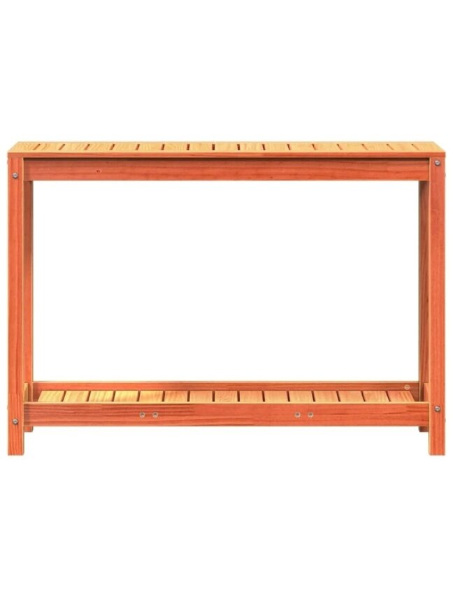 Taimetöölaud riiuliga, vahapruun, 108×35×75 cm, mänd 4