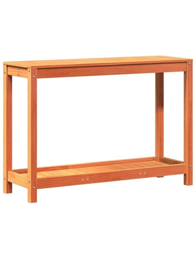 Taimetöölaud riiuliga, vahapruun, 108×35×75 cm, mänd 6