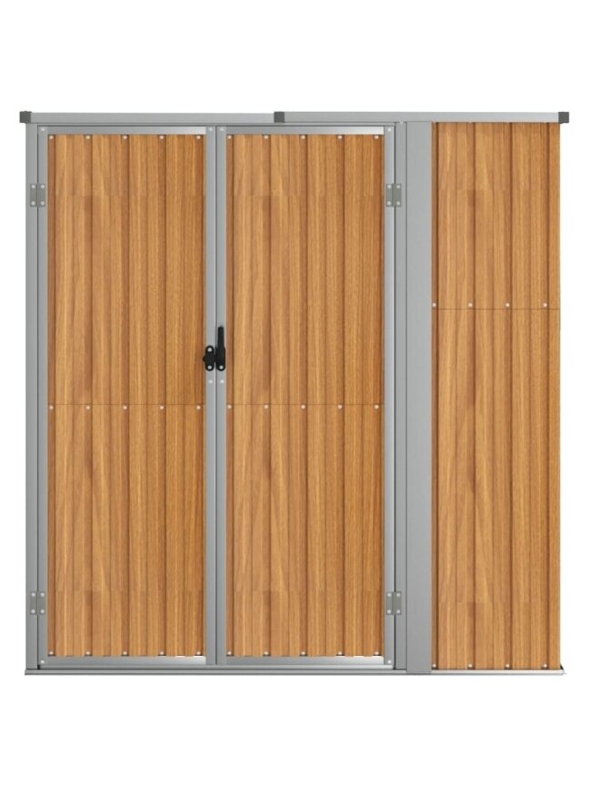 Garden tool shed, brown, 161×89×161 cm, galvanized steel 2
