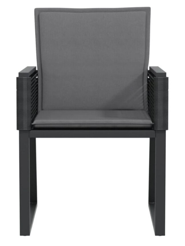 Garden chairs with cushions, 4 pcs, black, poly rattan 3 Garden chairs with cushions, 4 pcs, black, poly rattan 3