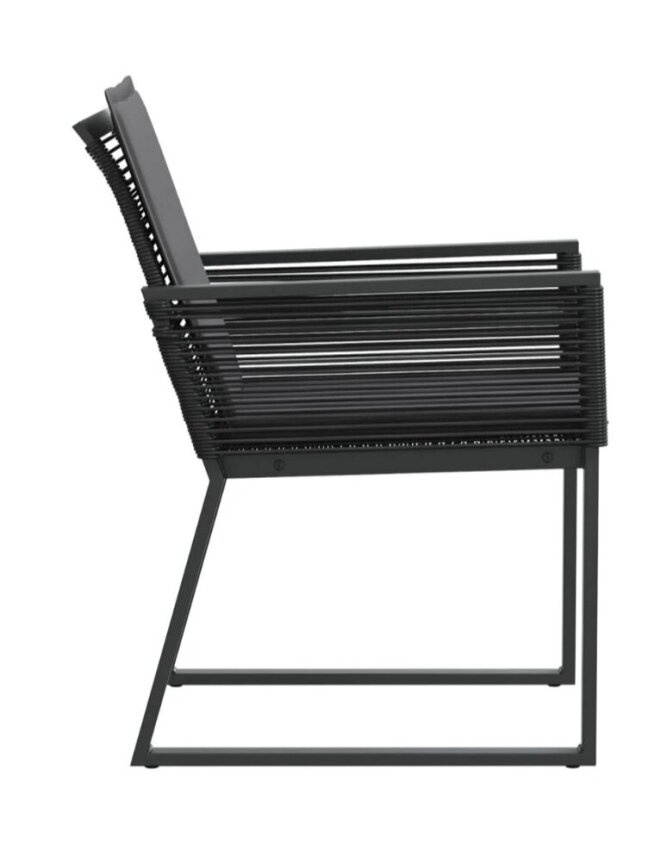 Garden chairs with cushions, 4 pcs, black, poly rattan 4