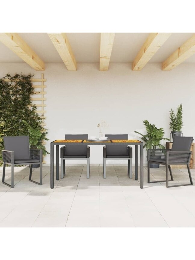 Garden chairs with cushions, 4 pcs, black, poly rattan 7 Garden chairs with cushions, 4 pcs, black, poly rattan 7