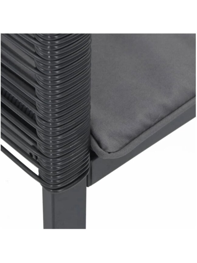 Garden chairs with cushions, 4 pcs, black, poly rattan 6 Garden chairs with cushions, 4 pcs, black, poly rattan 6