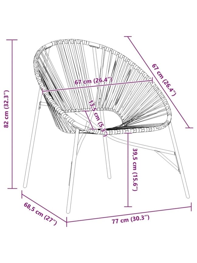 Garden Chair Set 3 pcs Black and Yellow Poly Rattan 9