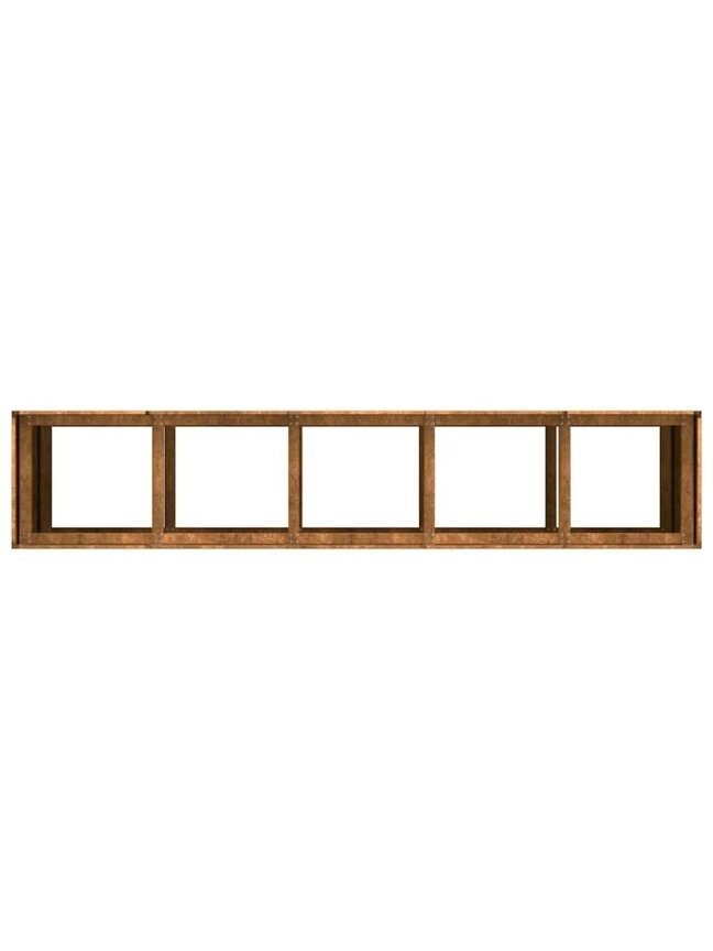 Sodo lovelis, rūdžių, 200x40x80cm, oro sąlygoms atsparus plienas 5