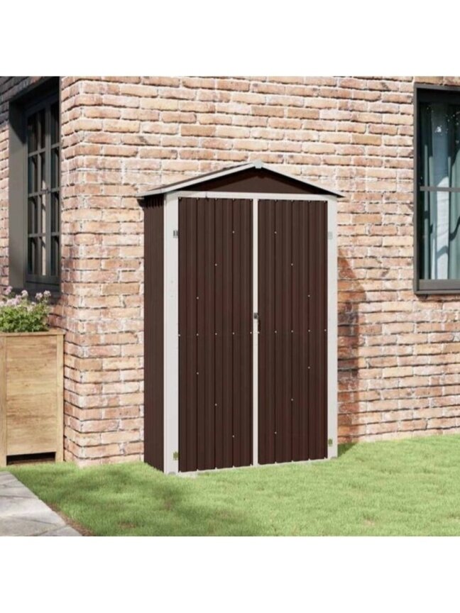 Garden Shed, Brown, 116 × 45 × 175 cm, Galvanized Steel 2