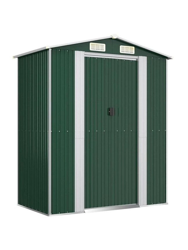 Garden shed, green, 192×108×223 cm, galvanized steel 1