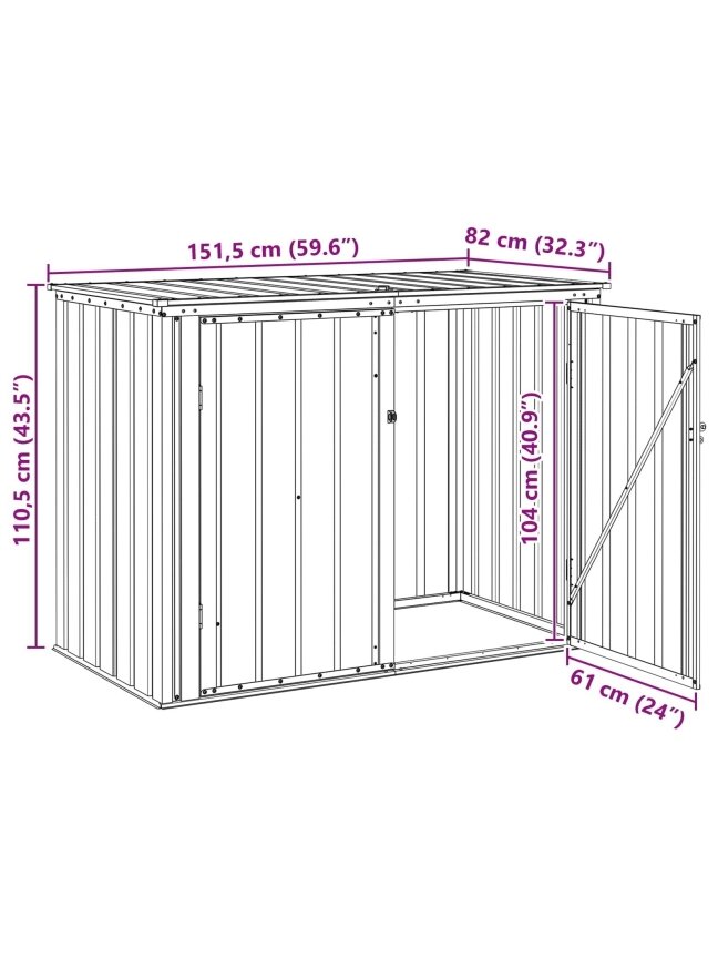 Sodo saugojimo dėžė Ruda 151,5 x 82 x 110,5 cm Plienas 13
