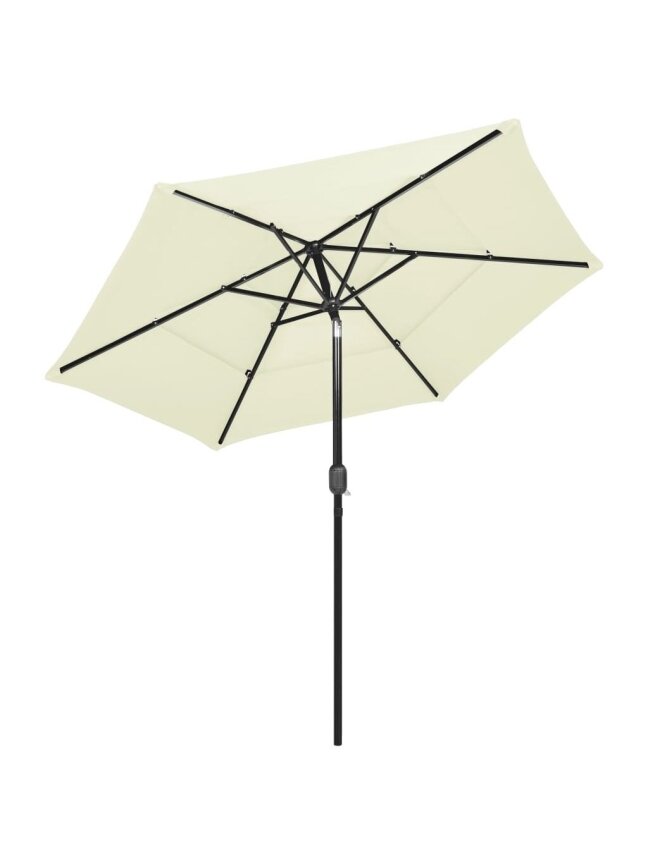 Parasol ogrodowy z aluminiowym słupkiem, kolor piaskowy, 2,5 m, 3 wysokości 2