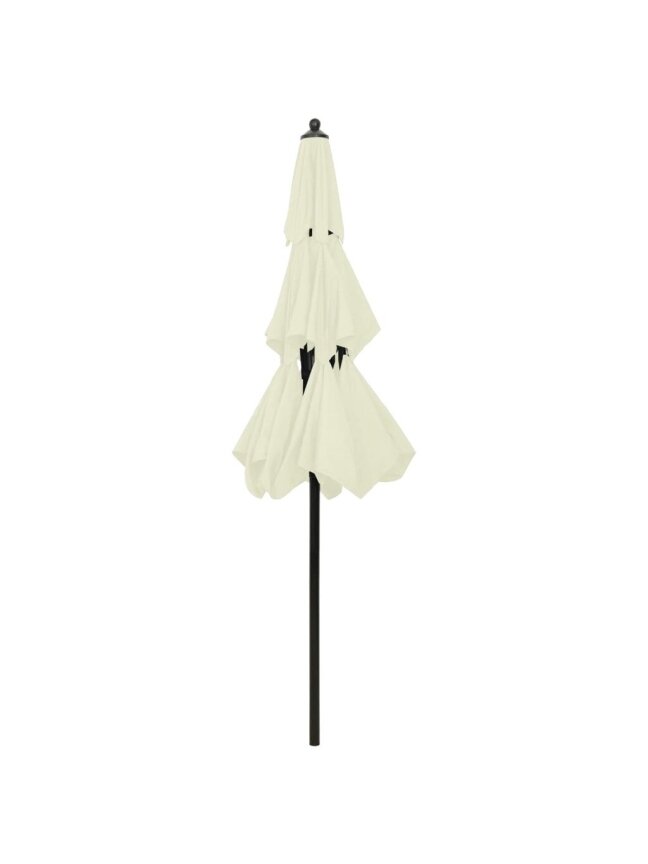 Parasol ogrodowy z aluminiowym słupkiem, kolor piaskowy, 2,5 m, 3 wysokości 3