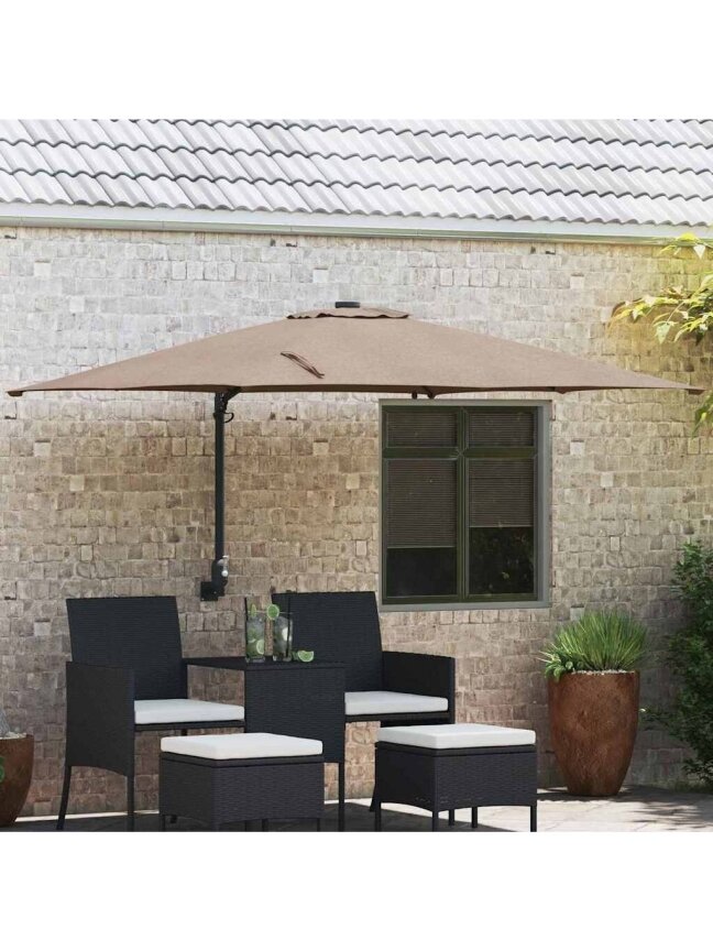 Garden Umbrella, Taupe Color, 248.5 × 247.5 × 160 cm, Fabric 1 Garden Umbrella, Taupe Color, 248.5 × 247.5 × 160 cm, Fabric 1