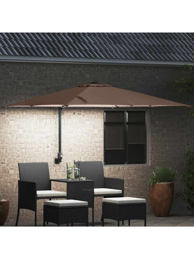 Sodo skėtis Taupe 248.5 x 247.5 x 160 cm audinys