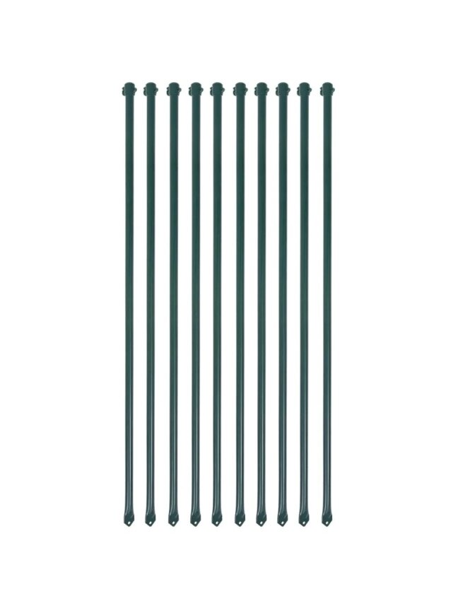 Sodo stulpai, 10vnt., 1m, metalas, žalia spalva