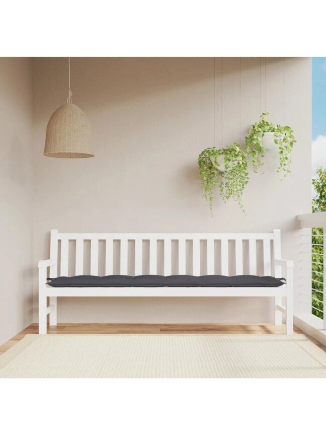 Garden bench cushion, anthracite, 200×50×7 cm, fabric Garden bench cushion, anthracite, 200×50×7 cm, fabric