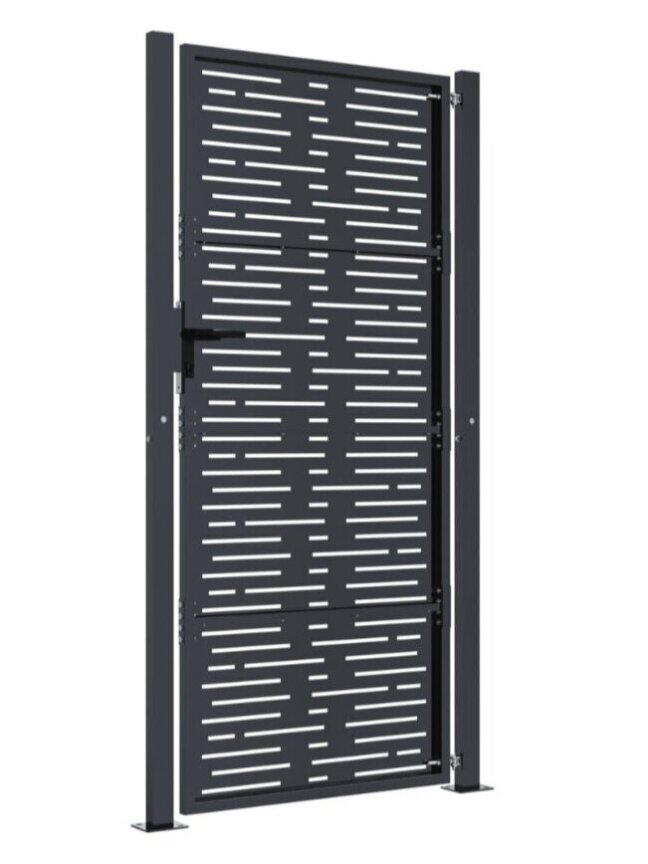 Garden gate, anthracite, 105×205 cm, steel, square design 4