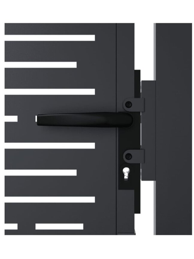 Garden gate, anthracite, 105×205 cm, steel, square design 5