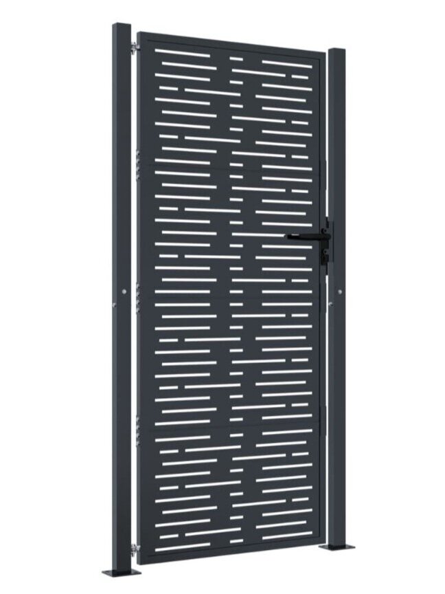 Garden gate, anthracite, 105×205 cm, steel, square design 1