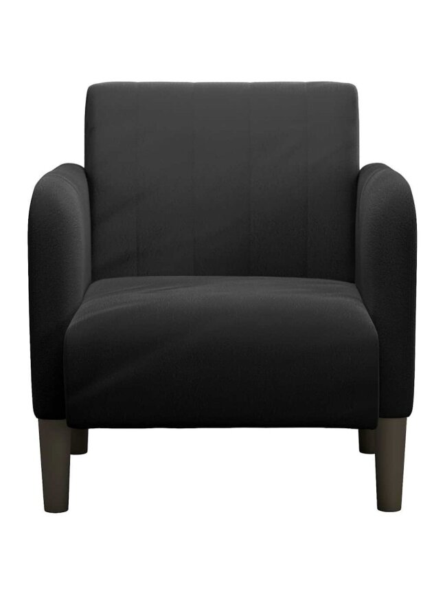 Sofa-fotelis su porankiais, juodas, 54 cm, aksomas 2